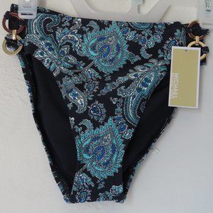 Michael Michael Kors Aqua Blue Paisley Bikini Bottom XS NWT